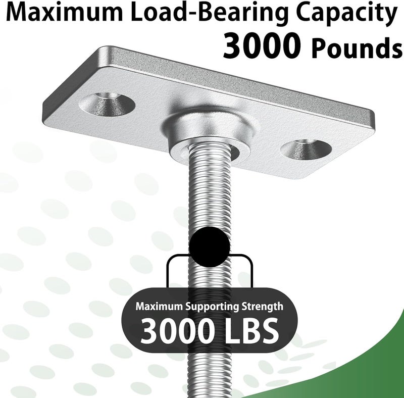 Fengone Fongone 20pcs Galvanized Ceiling Flange Hanger Plate Fits 3/8-inch Threaded Rod, Ceiling Flange Hanger for DIY Plumbing &Industrial Decor ,Galvanized Iron, Wall Mounting - Image 4